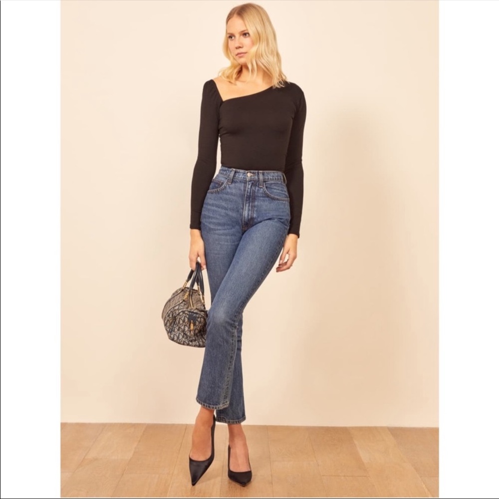 Reformation Les Asymmetrical Black Top